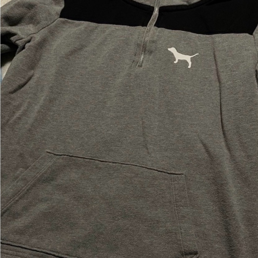 Gray and Black Quarter-Zip Sweatshirt